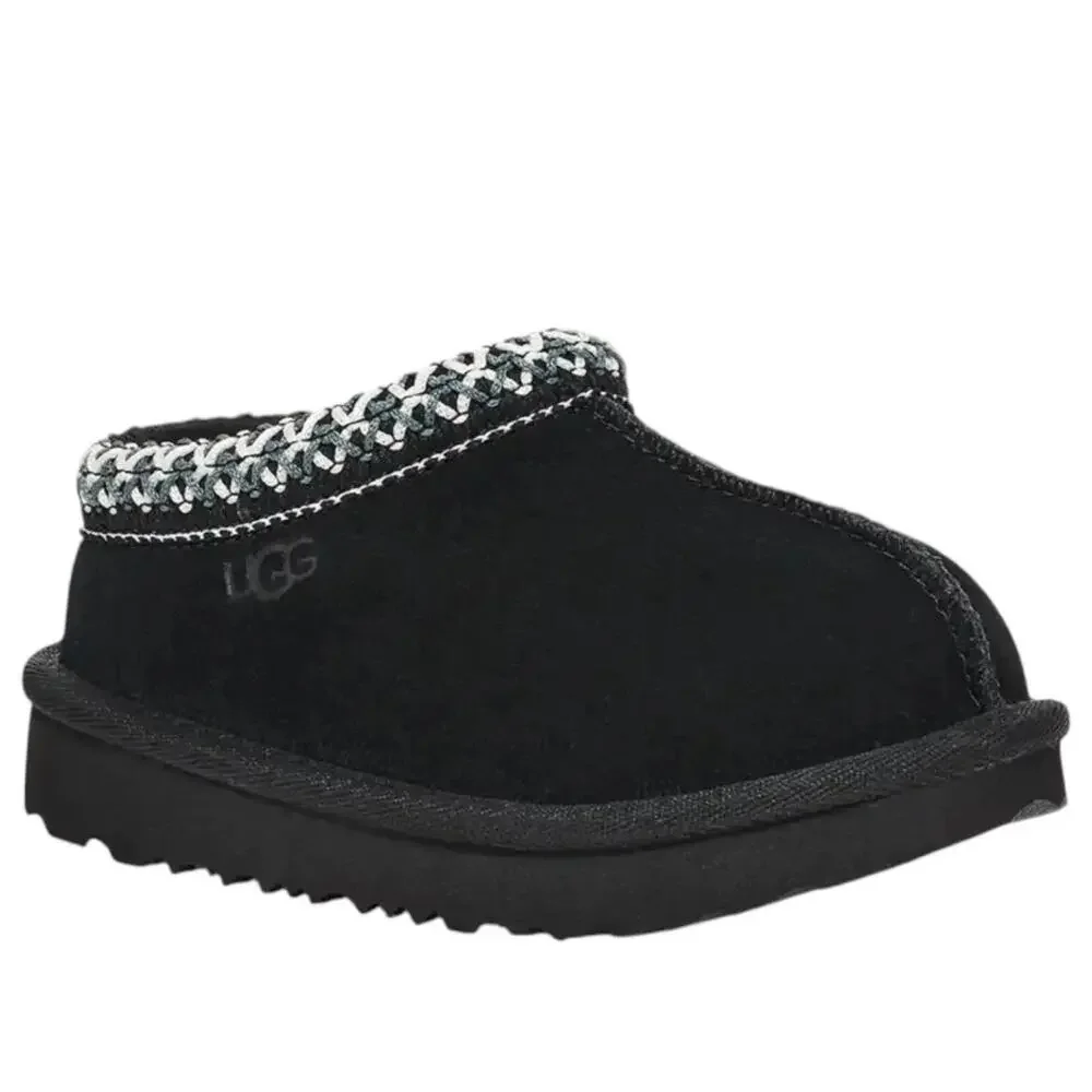 UGG Tasman II 1019066T-BLK Slippers Toddler 9 Black Suede Slip On Shoes RHS9070